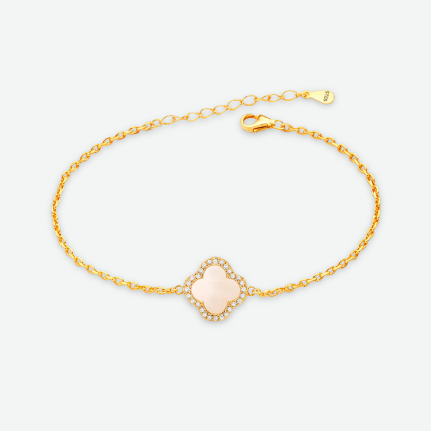 SINGLE TRINITY - DIAMOND MOTHER OF PEARL BRACELET