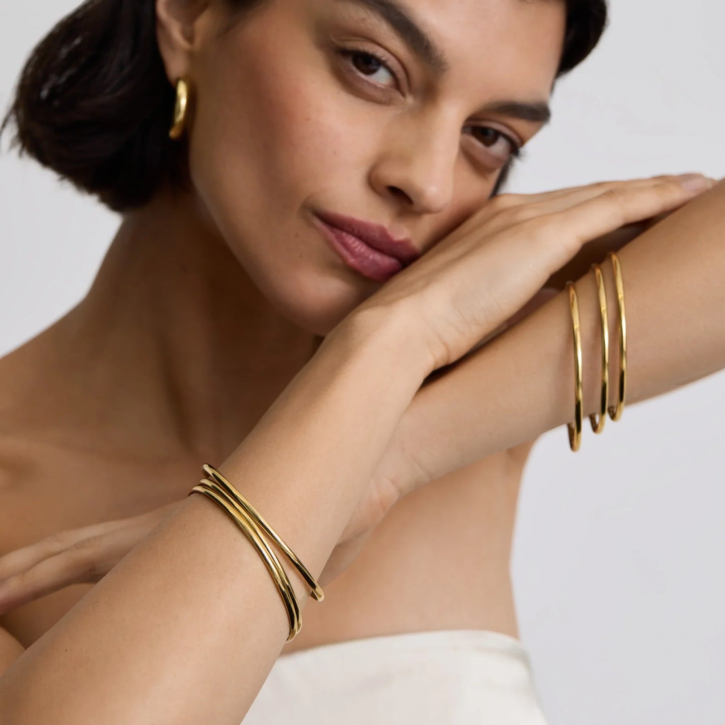 3x GOLD CLASSIC BANGLE