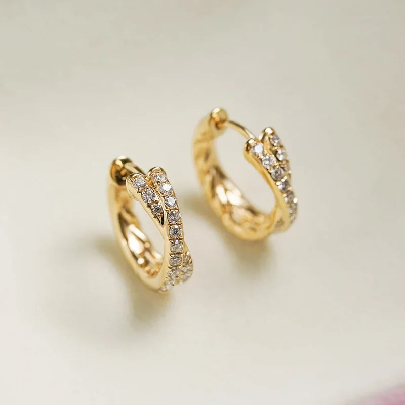 DIAMOND CRISS CROSS EARRINGS