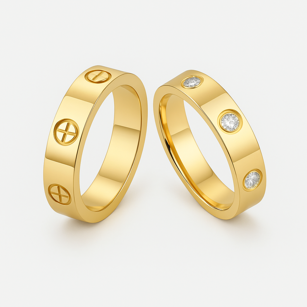 EMBRACE THE LOVE - 2 RING SET / GOLD