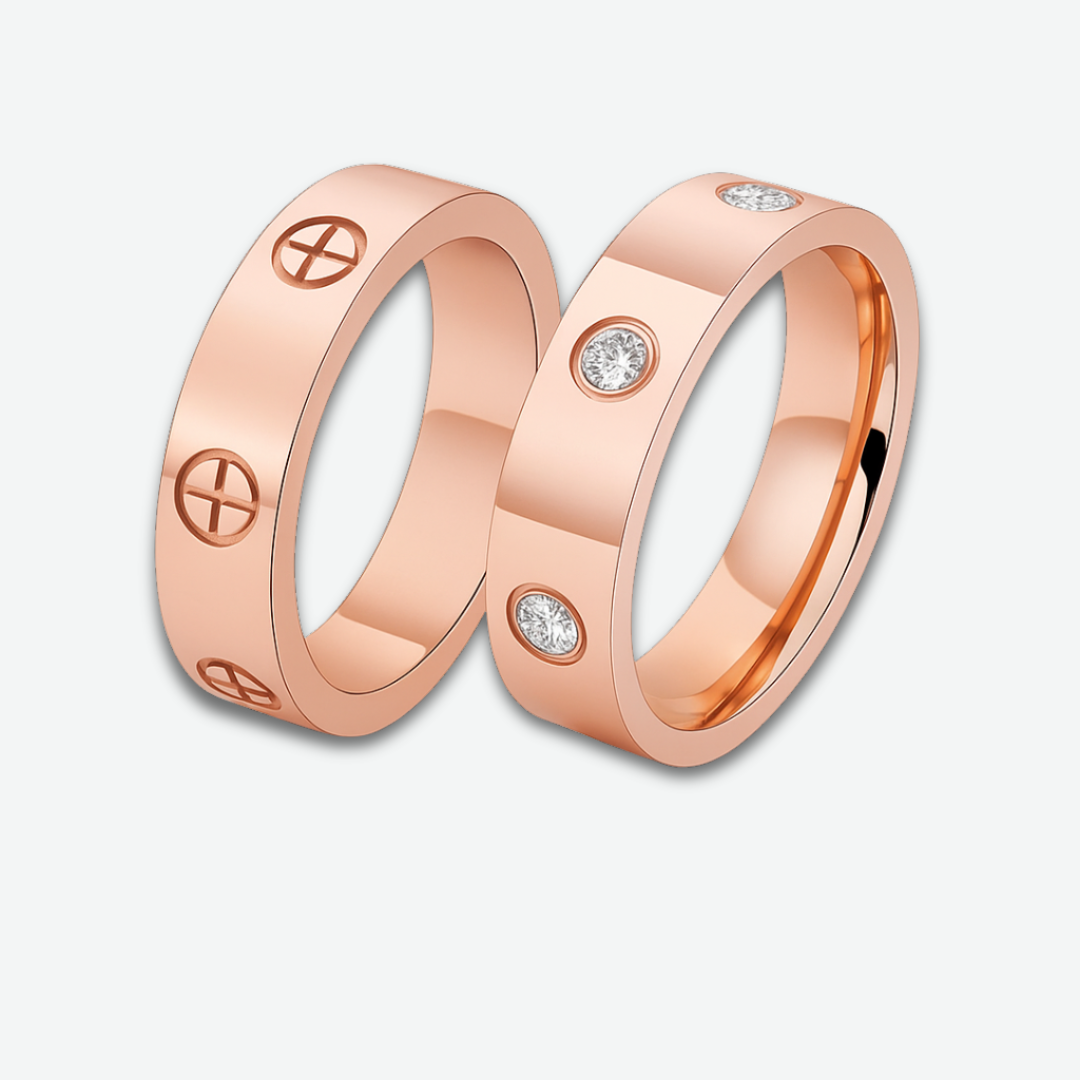 EMBRACE THE LOVE - 2 RING SET - ROSE GOLD
