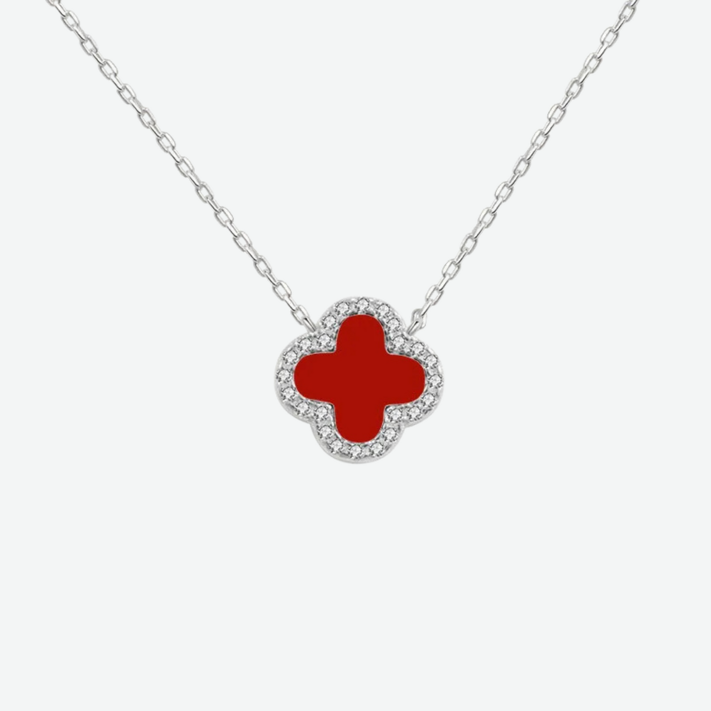 TRINITY - WHITE GOLD / DIAMOND RED NECKLACE