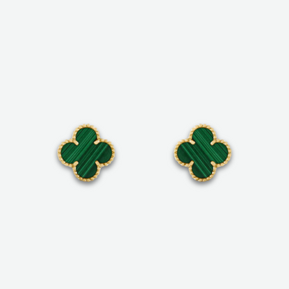 AMOUR STUD EARRINGS GOLD / GREEN