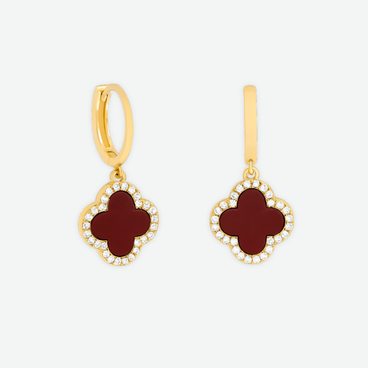 TRINITY - GOLD / DIAMOND RED EARRINGS