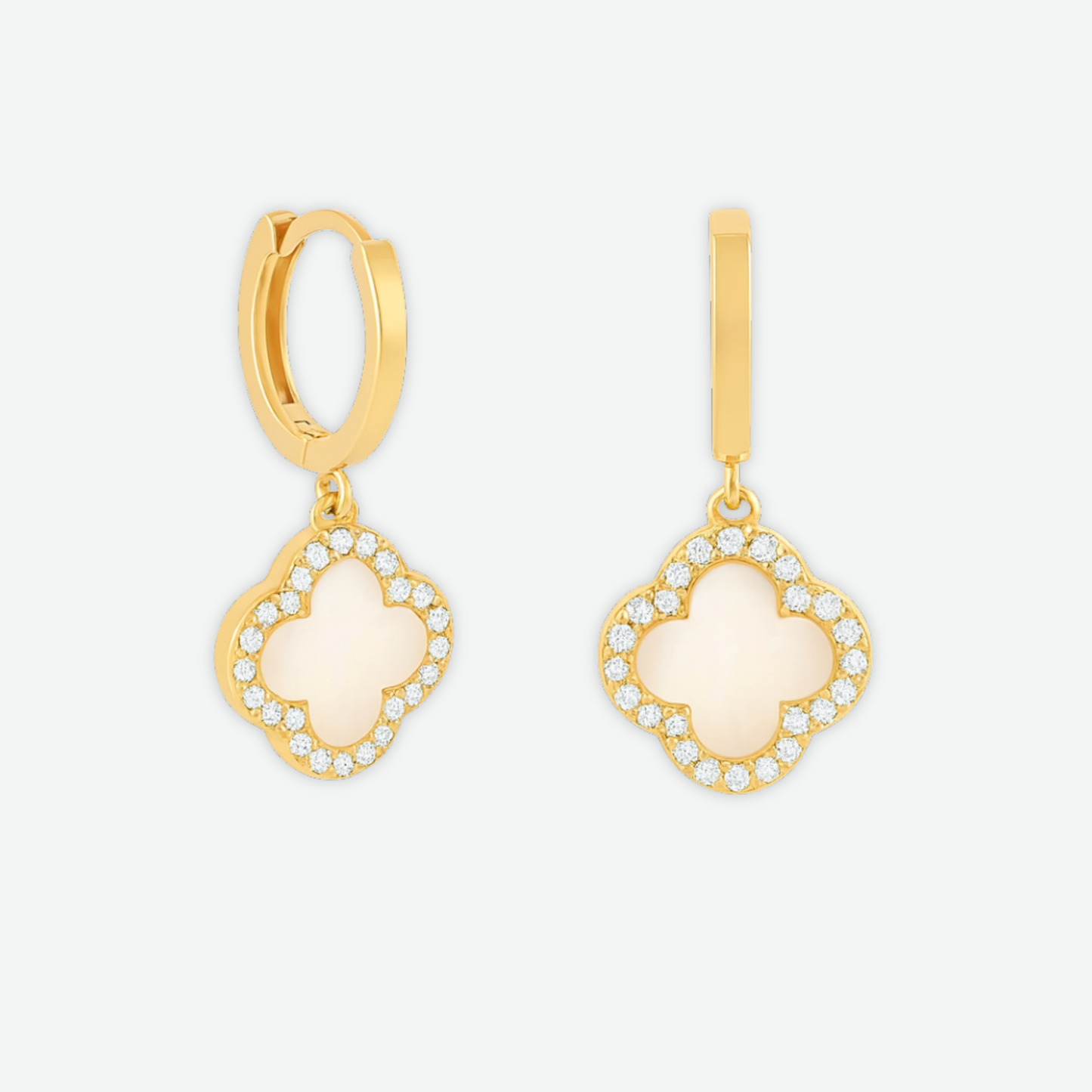 TRINITY - GOLD / DIAMOND WHITE EARRINGS