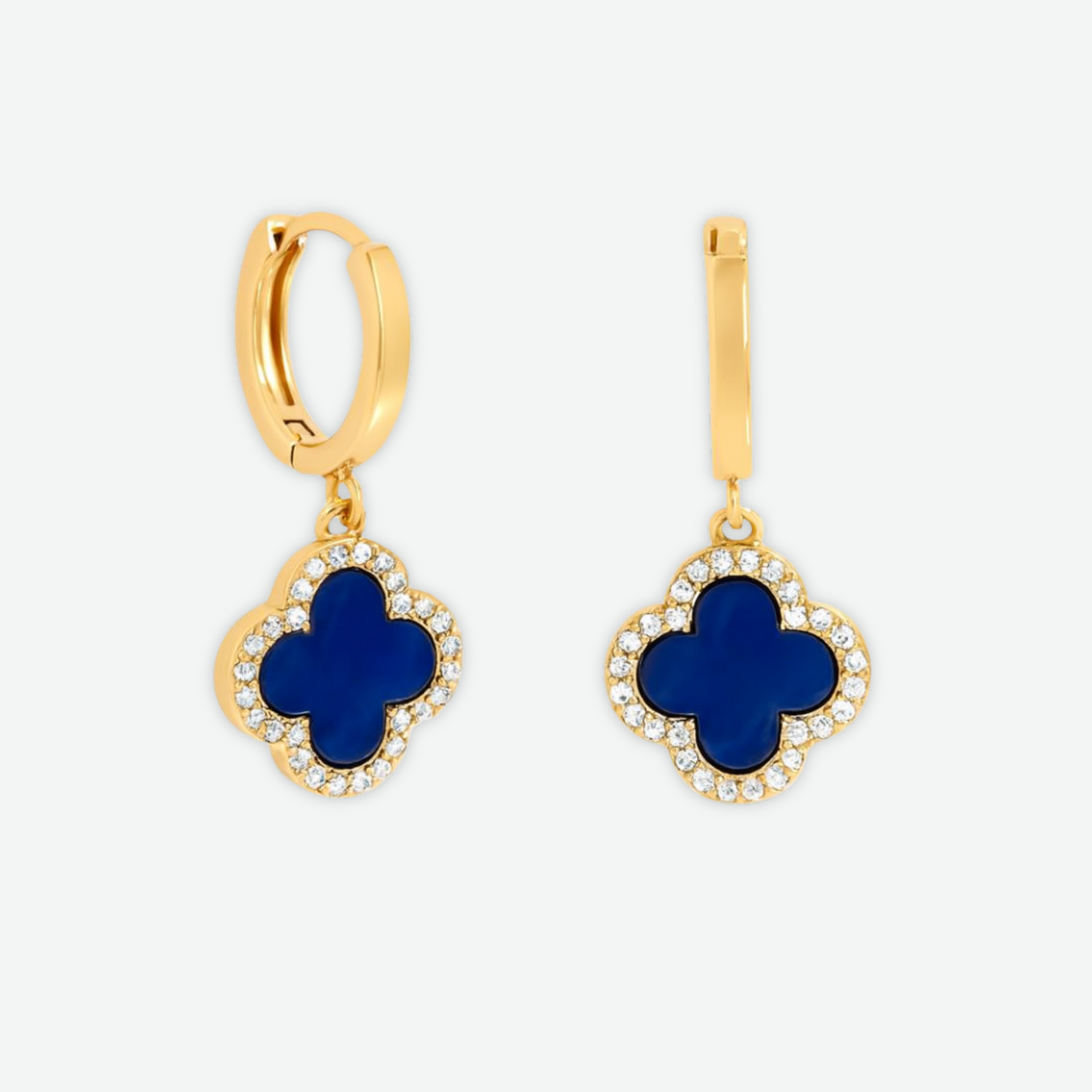 TRINITY - GOLD / DIAMOND BLUE EARRINGS