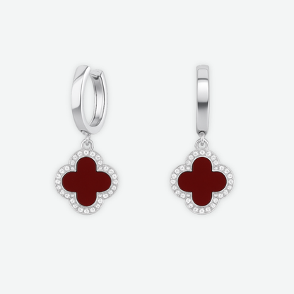TRINITY - WHITE GOLD / DIAMOND RED EARRINGS