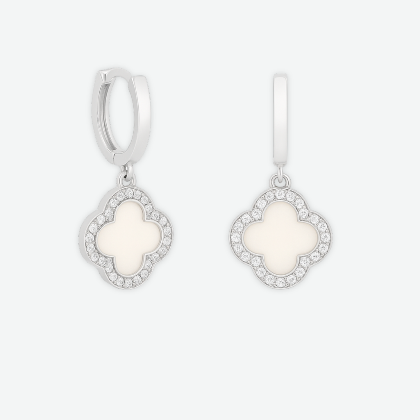 TRINITY - WHITE GOLD / DIAMOND MOTHER OF PEARL EARRINGS
