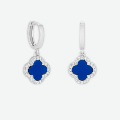 TRINITY - WHITE GOLD / DIAMOND BLUE EARRINGS