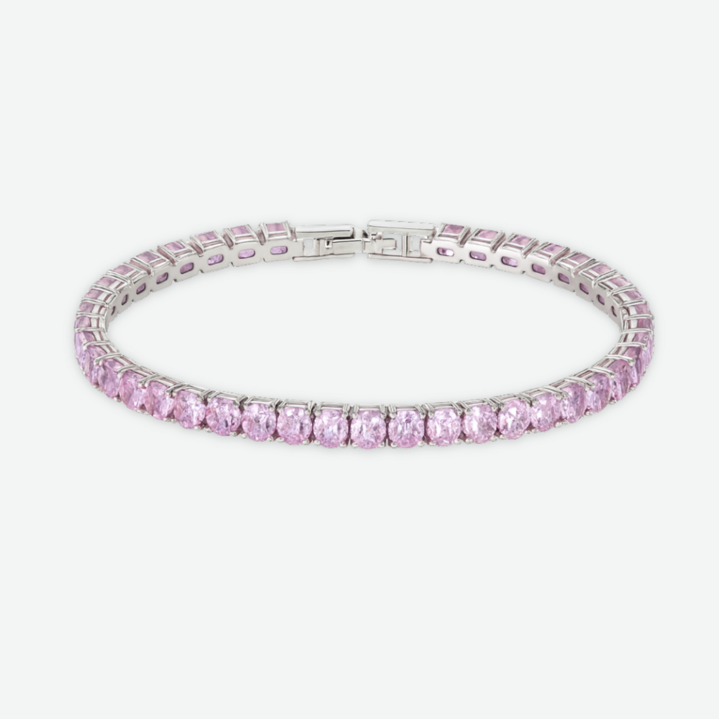 HALO V2 - TENNIS BRACELET / PINK SILVER