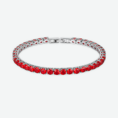 HALO V2 - TENNIS BRACELET / RED SILVER
