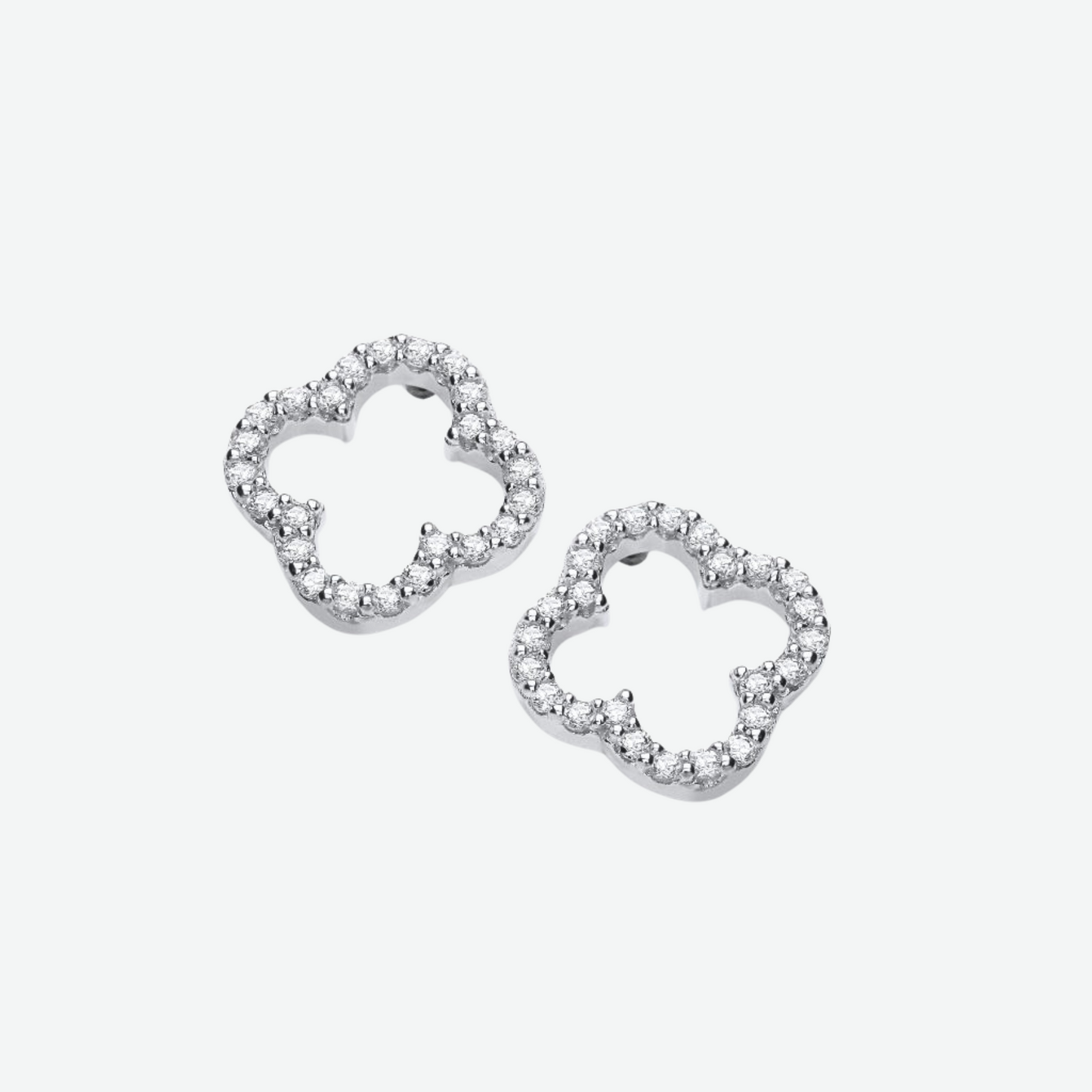 TRINITY - OPEN STUD EARRINGS / WHITE GOLD DIAMOND
