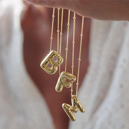 Bubble Letter Initial Necklace (Bundle)