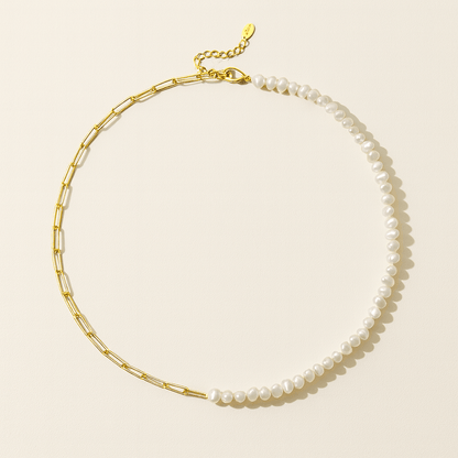 Rhoni® 14K Gold Paper Clip Pearl Necklace (Bundle)
