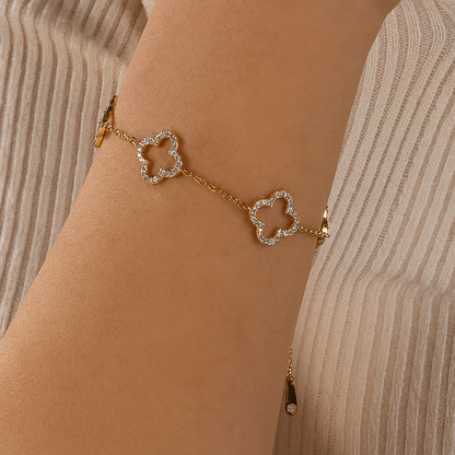TRINITY - OPEN BRACELET / GOLD DIAMOND