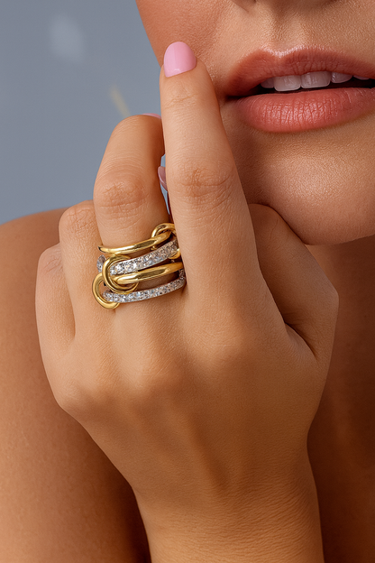 JUMBO STACKED DIAMOND RING