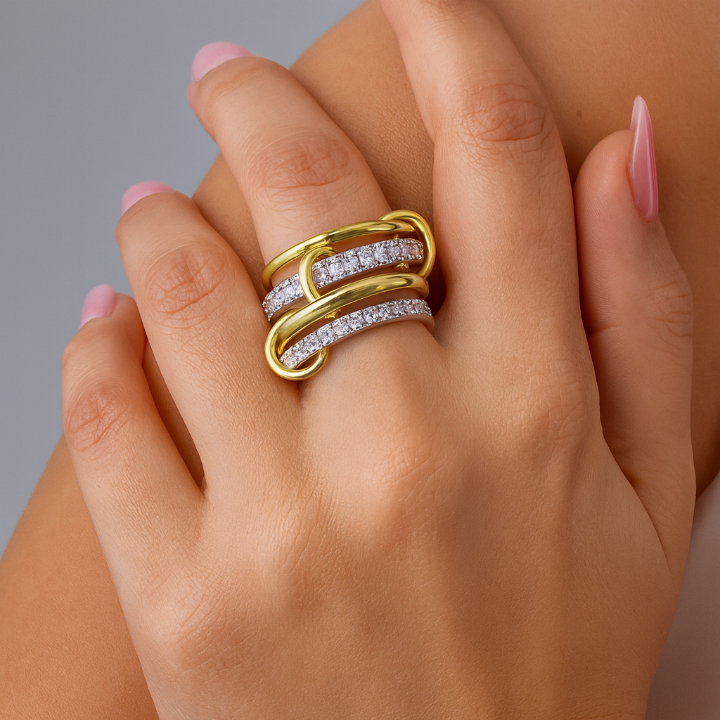 JUMBO STACKED DIAMOND RING