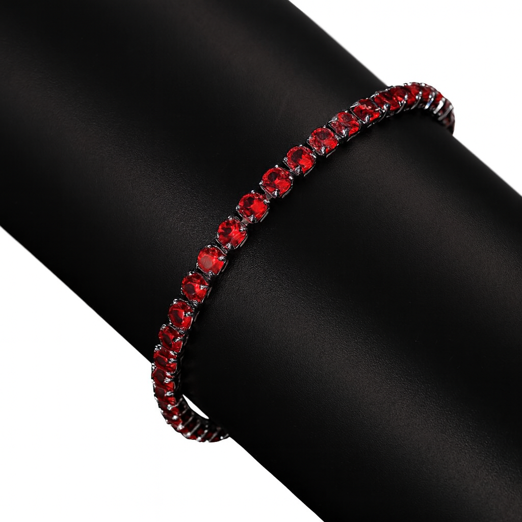 HALO V2 - TENNIS BRACELET / RED SILVER