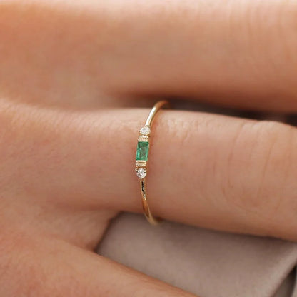 EMERALD & DIAMOND DUO RING