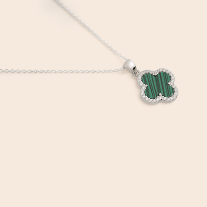 TRINITY - WHITE GOLD / DIAMOND GREEN NECKLACE