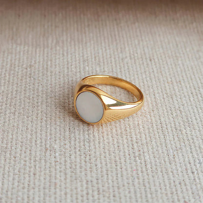 Mother Of Pearl Gold Ring