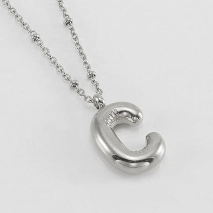 Bubble Letter Initial Necklace (Bundle)