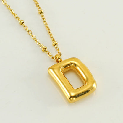 Bubble Letter Initial Necklace (Bundle)