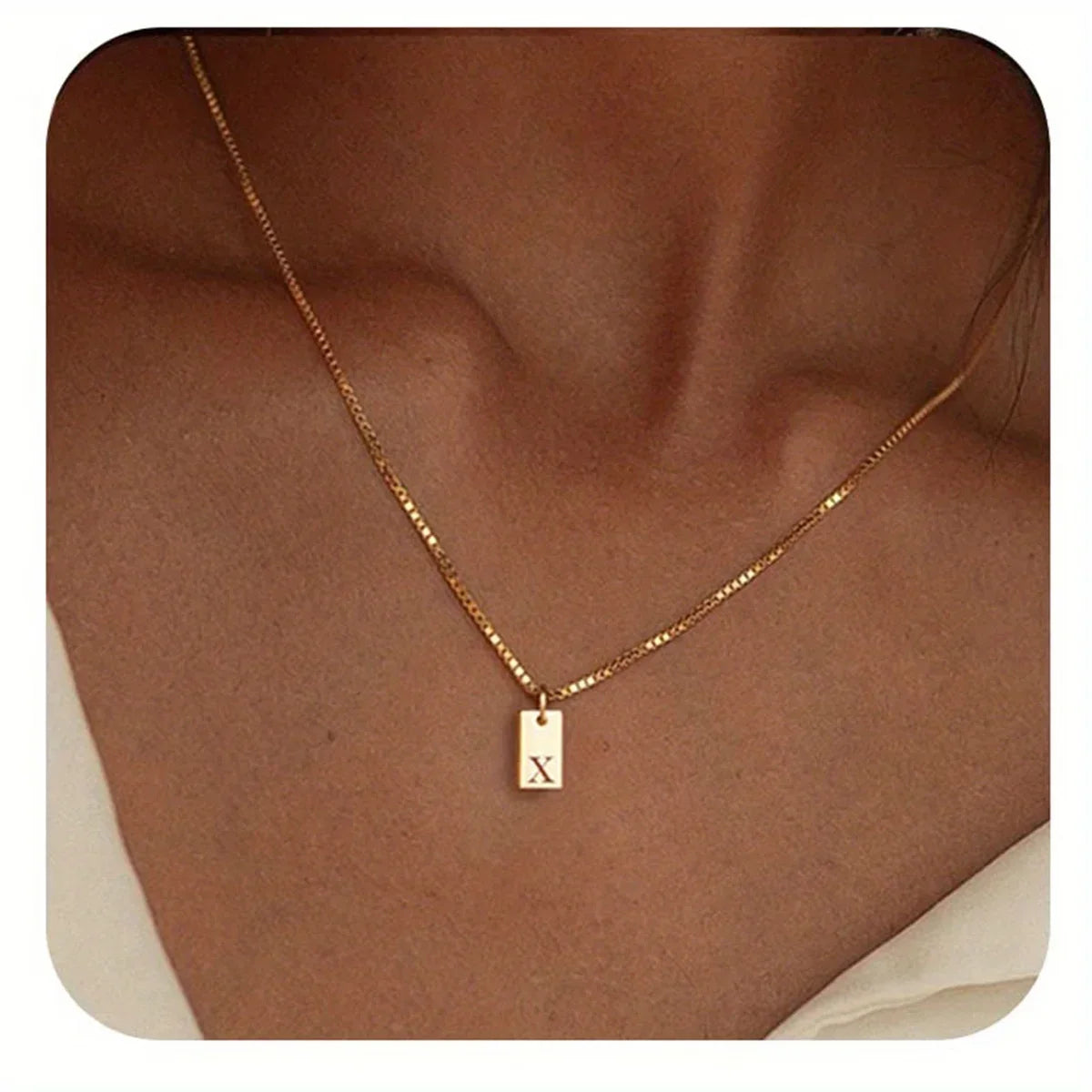 GOLD LETTER ENVELOPE A-Z NECKLACE