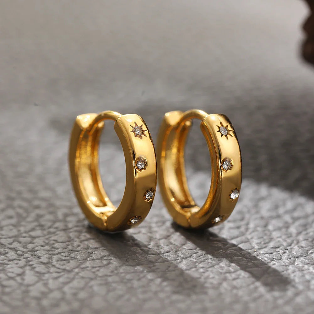 CELESTE STAR HOOP EARRINGS