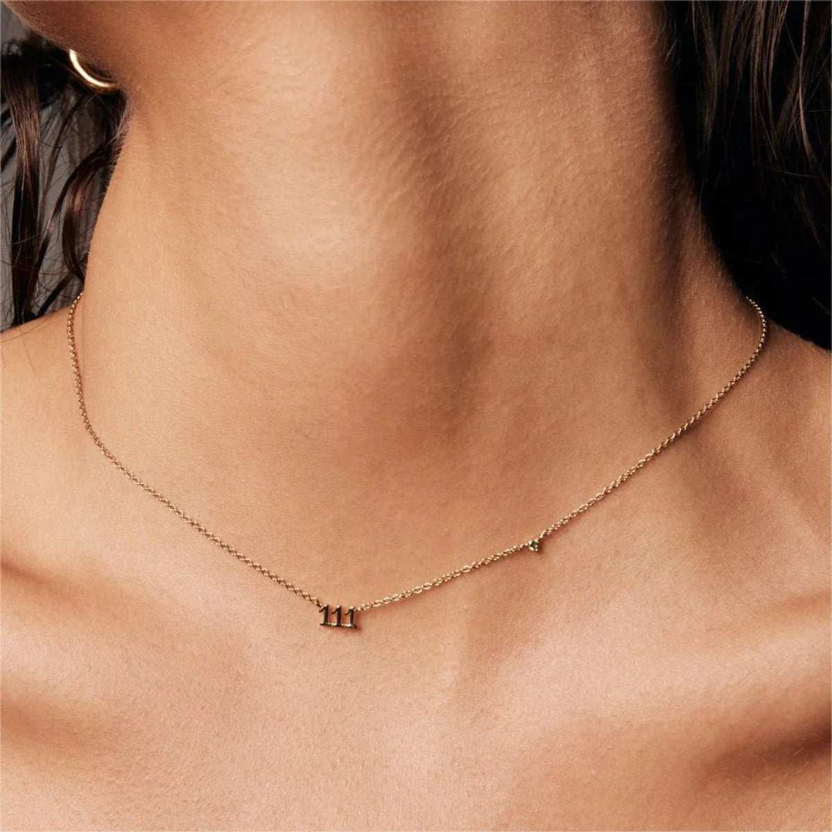 18K GOLD ANGEL NUMBER NECKLACE 111-999