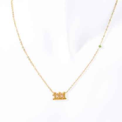 18K GOLD ANGEL NUMBER NECKLACE 111-999