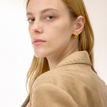 THE DOUBLE GOLD STUD EARRINGS