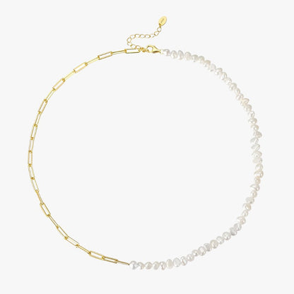 Rhoni® 14K Gold Paper Clip Pearl Necklace (Bundle)