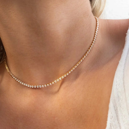 HALO - TENNIS NECKLACE / GOLD