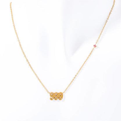 18K GOLD ANGEL NUMBER NECKLACE 111-999