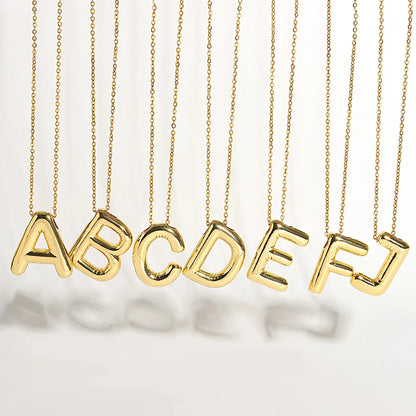 Bubble Letter Initial Necklace (Bundle)