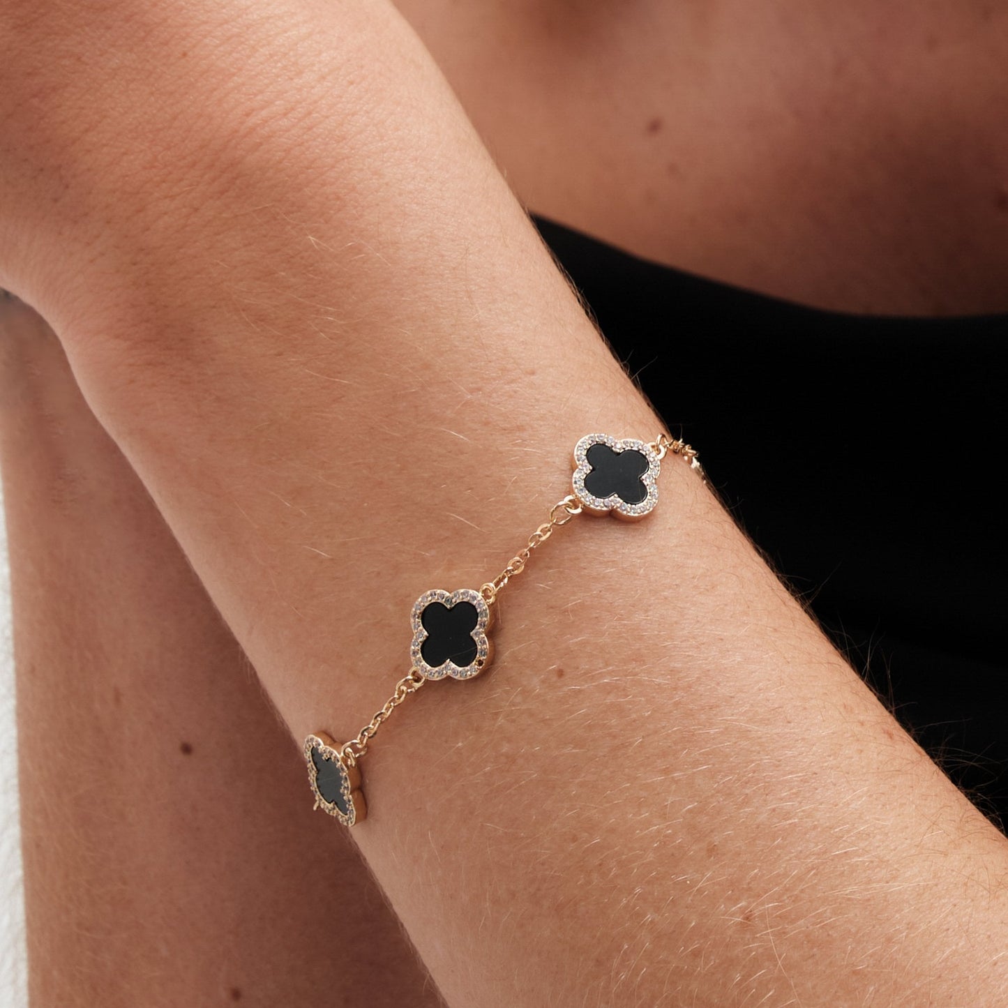 TRINITY - DIAMOND BLACK BRACELET