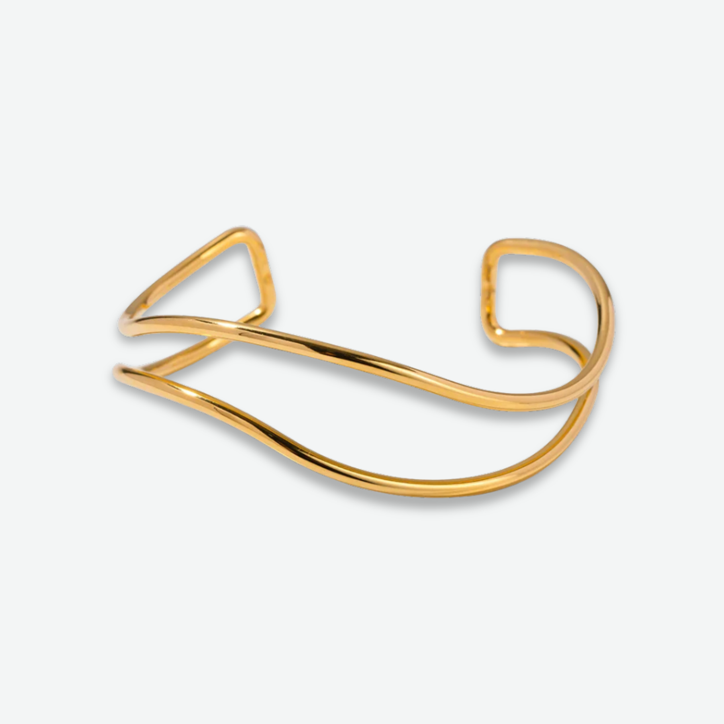 DOUBLE LAYER WAVE CUFF BANGLE