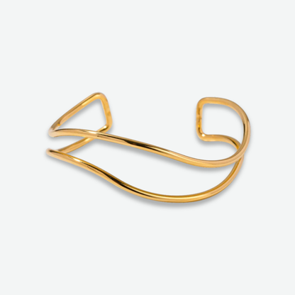 DOUBLE LAYER WAVE CUFF BANGLE