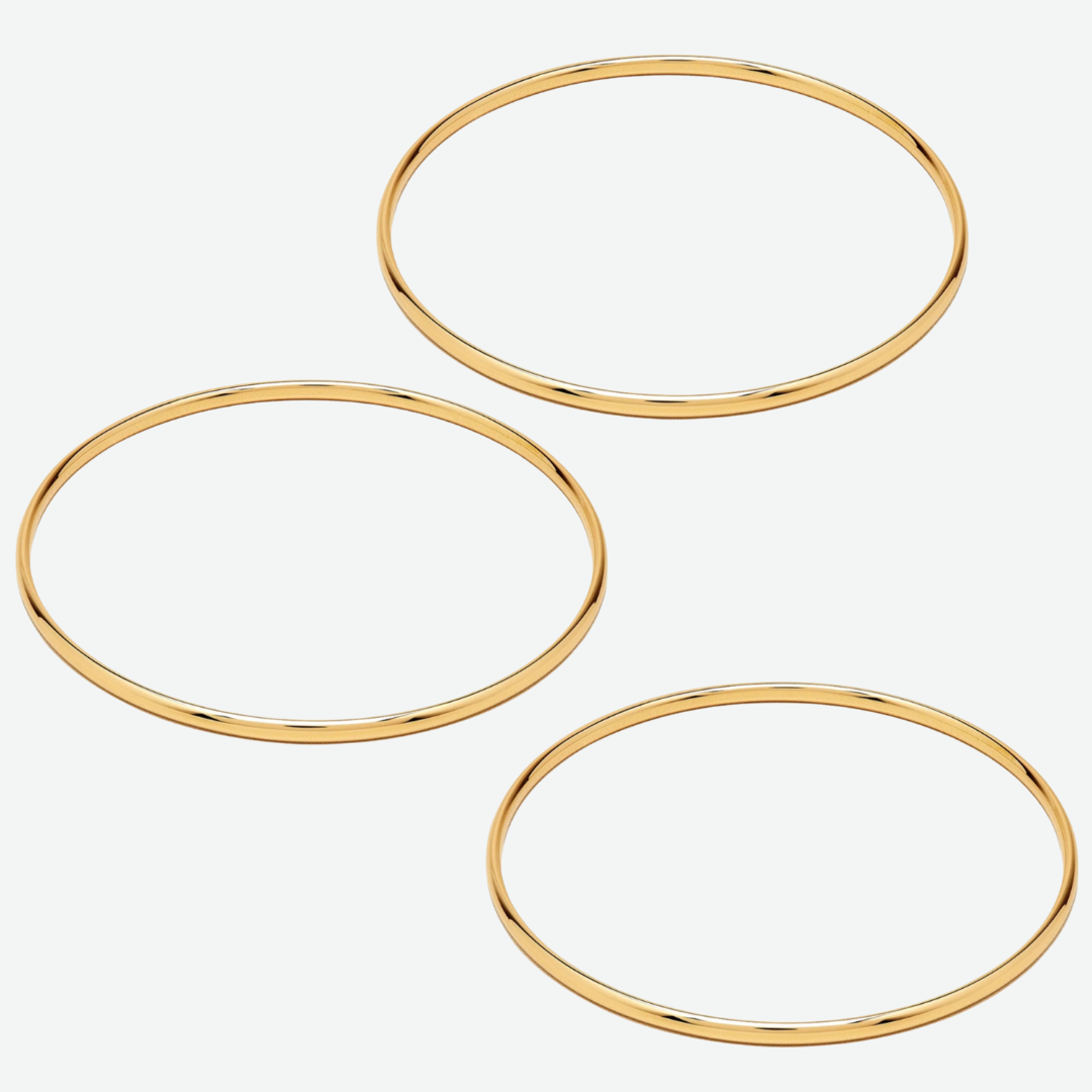 3x GOLD CLASSIC BANGLE