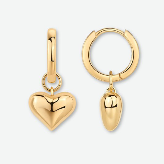 SOLID HEART HOOP EARRINGS