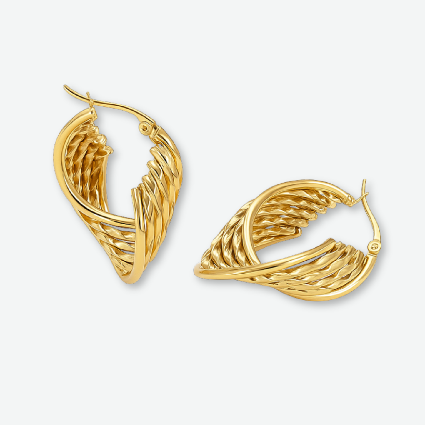 SCULPTED WEAVE HOOP EARRINGS