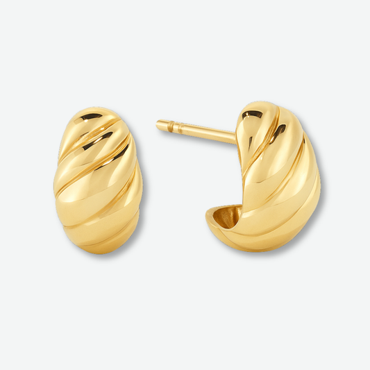 CROSSIANT DOME HOOP EARRINGS