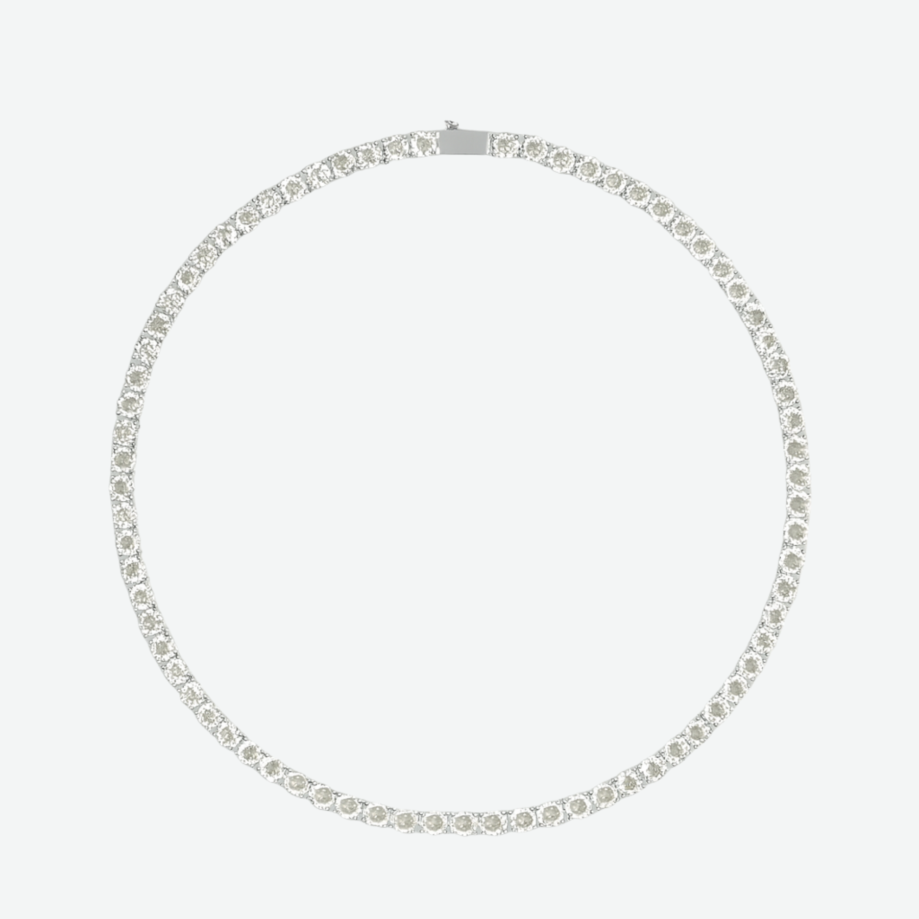 Sterling Silver Halo XL Tennis Necklace Sparkling Zirconia Dazzling Elegant Jewellery