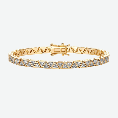 Elegant Gold Plated Criss Cross Tennis Bracelet with Sparkly Zircon Stones