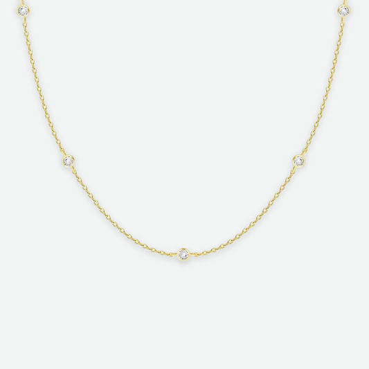 GOLD DOT ZIRCONIA NECKLACE