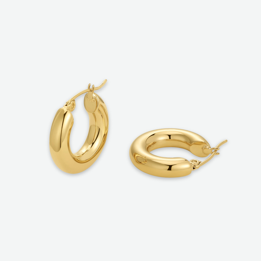 GOLD CHUBBY HOOP EARRINGS