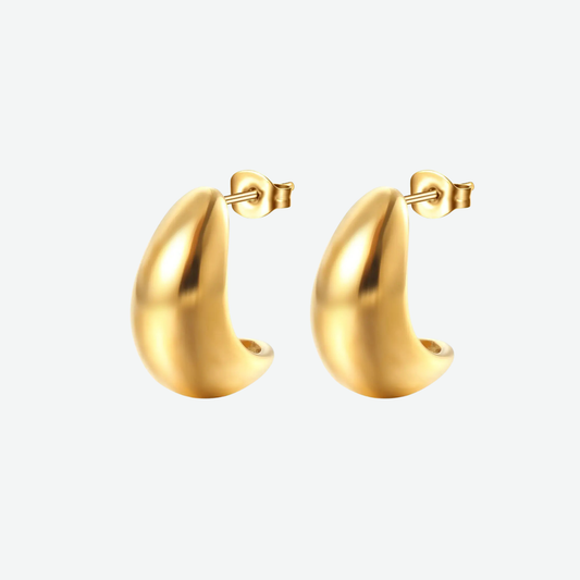 GOLD CURVED MIDI HOOPS
