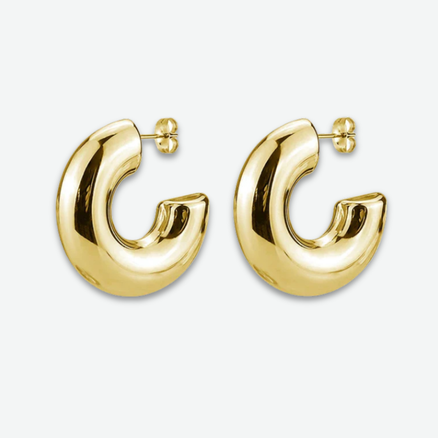 GOLD SMOOTH HOOP EARRINGS