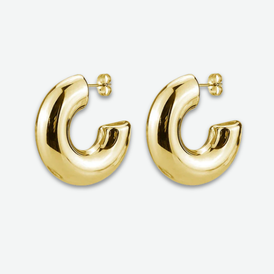 GOLD SMOOTH HOOP EARRINGS